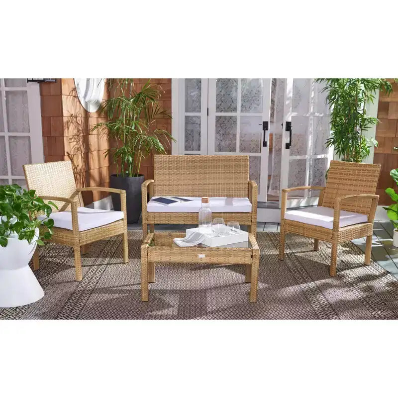 Bassey 4 Piece Living Set - Indoor/Outdoor - PAT7507 - Safavieh