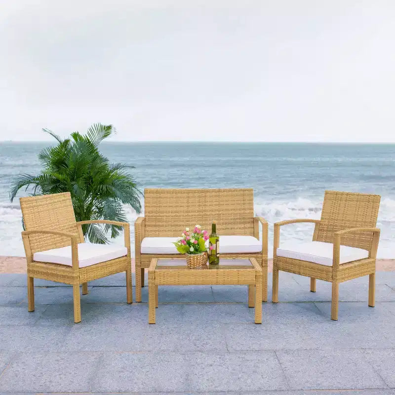 Bassey 4 Piece Living Set - Indoor/Outdoor - PAT7507 - Safavieh
