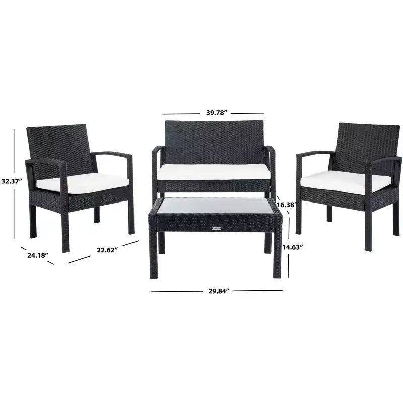 Bassey 4 Piece Living Set - Indoor/Outdoor - PAT7507 - Safavieh