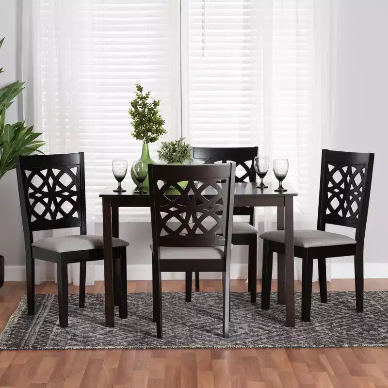 Baxton Studio Abigail Modern Fabric Wood Dining Set