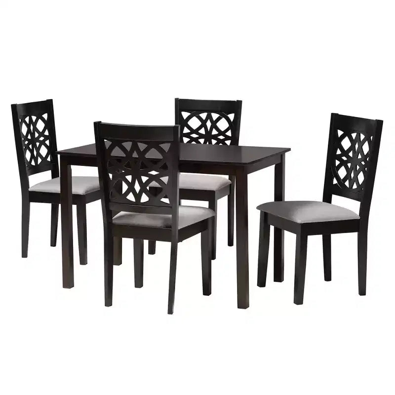 Baxton Studio Abigail Modern Fabric Wood Dining Set