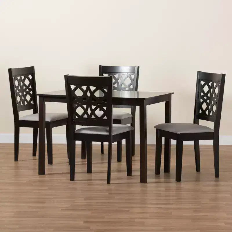 Baxton Studio Abigail Modern Fabric Wood Dining Set