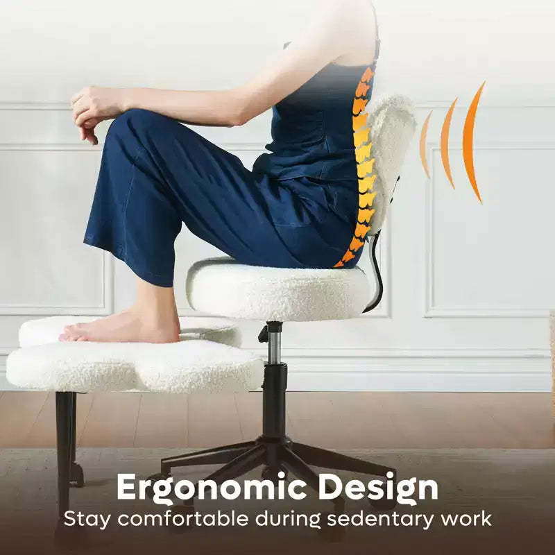 Pinmoco Ergonomic Criss Cross Office Chair, Height Adjustable Meditation Chair, 360 Swivel, Lumbar Support, Task and Office Chair, ADHD Chair