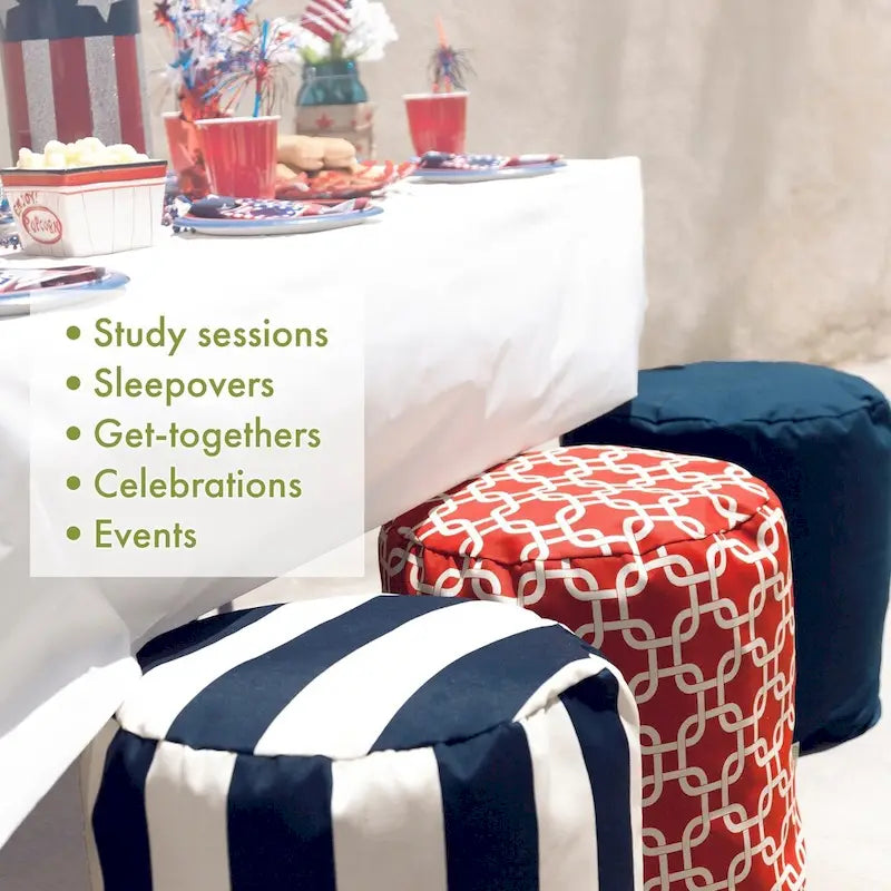Pouf Chevron Intérieur / Extérieur 40,6 L x 40,6 P x 43,2 H cm