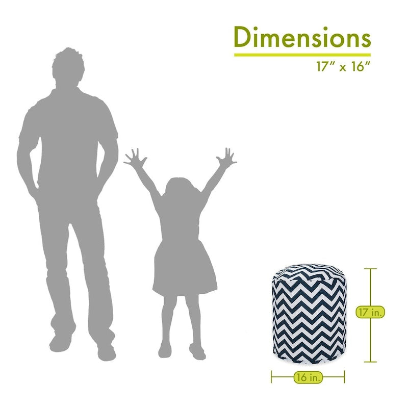 Pouf Chevron Intérieur / Extérieur 40,6 L x 40,6 P x 43,2 H cm