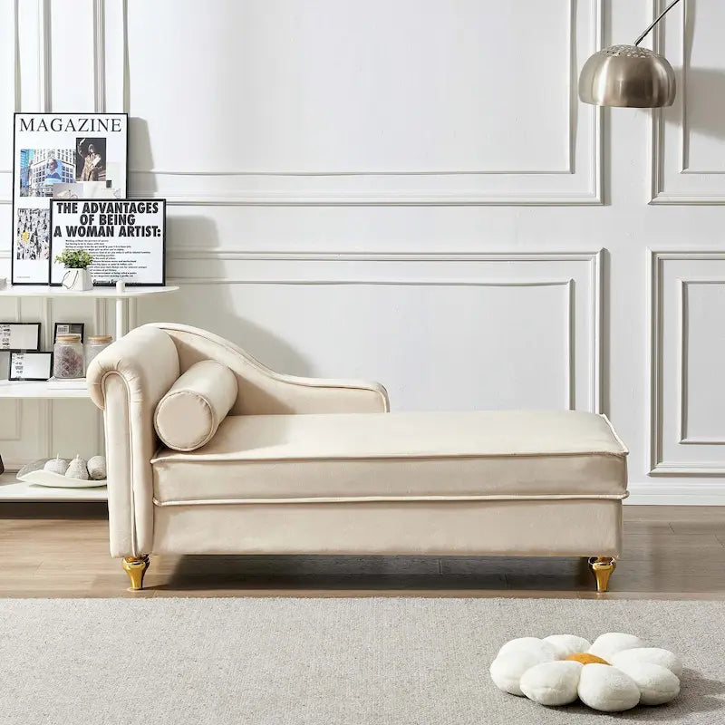 Chaise longue moderne rembourrée avec rangement