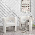 Fauteuil carré rembourré en tissu bouclé de 71 cm de large (Lot de 2)