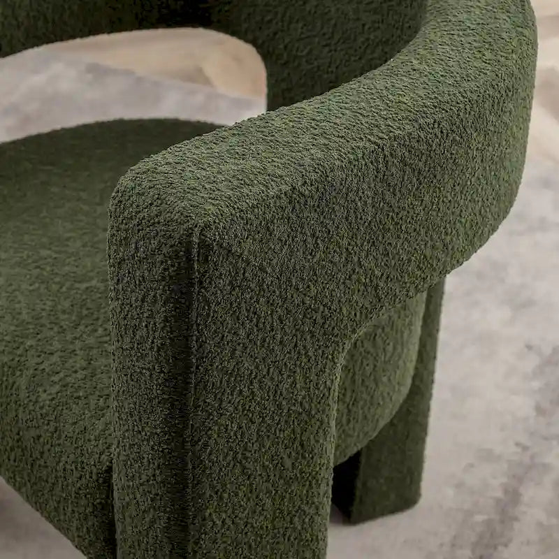 Fauteuil carré rembourré en tissu bouclé de 71 cm de large (Lot de 2)