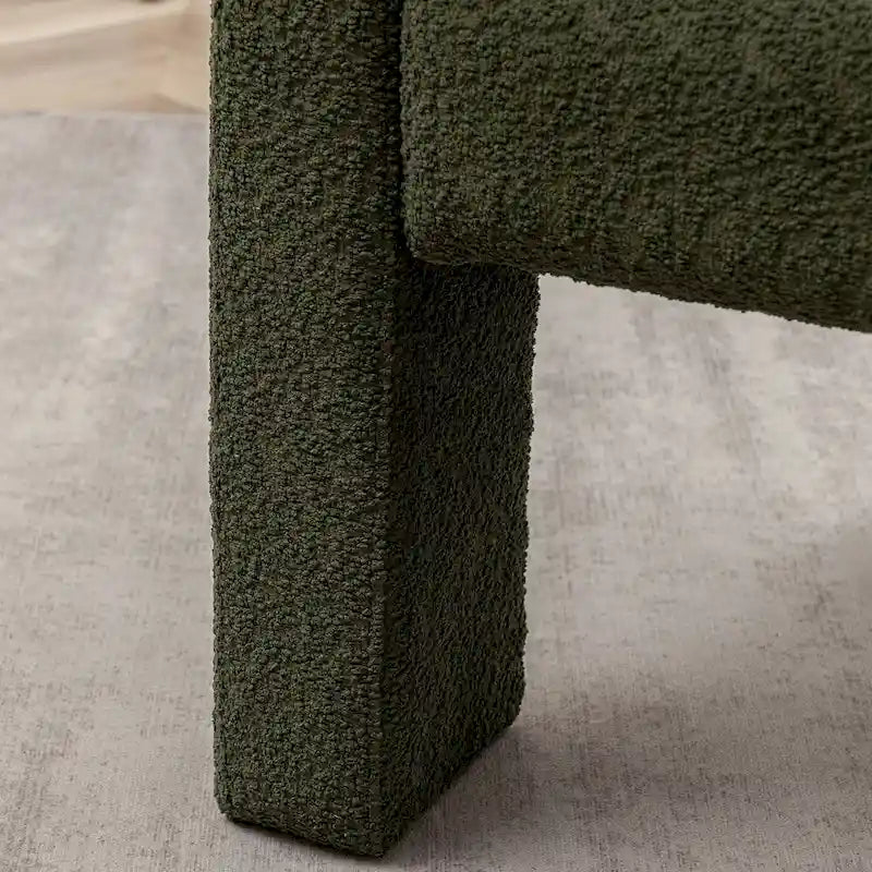 Fauteuil carré rembourré en tissu bouclé de 71 cm de large (Lot de 2)