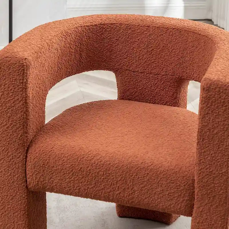 Fauteuil carré rembourré en tissu bouclé de 71 cm de large (Lot de 2)