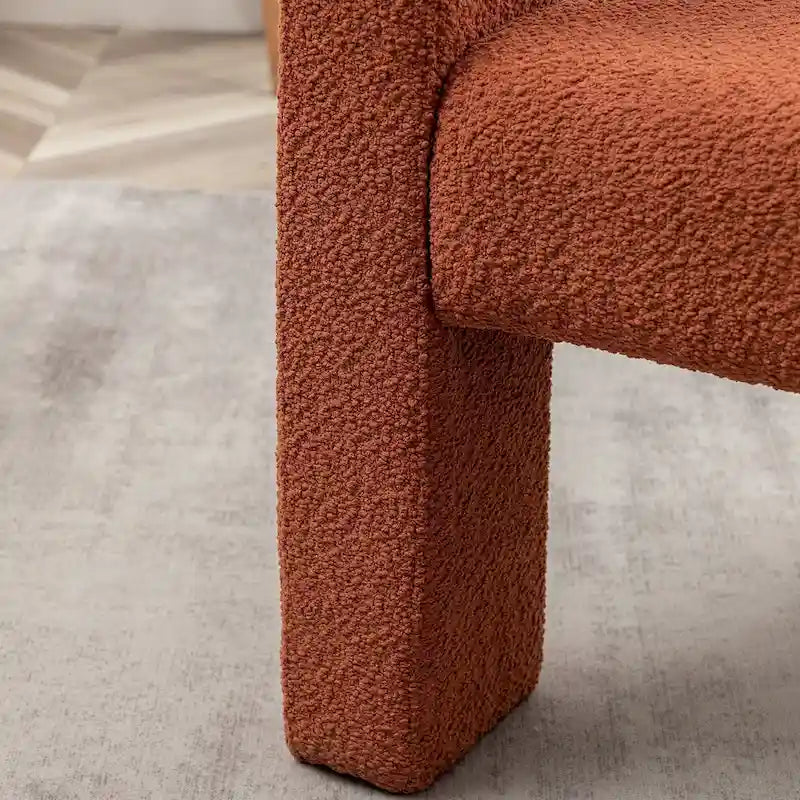 Fauteuil carré rembourré en tissu bouclé de 71 cm de large (Lot de 2)