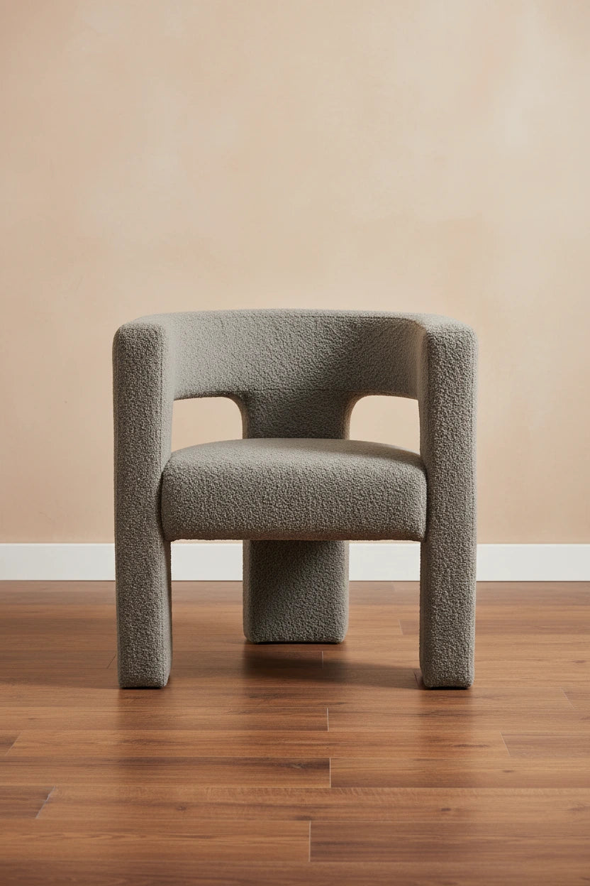 Fauteuil carré rembourré en tissu bouclé de 71 cm de large (Lot de 2)