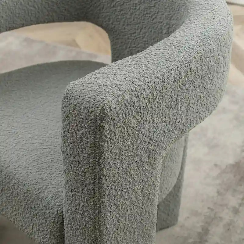 Fauteuil carré rembourré en tissu bouclé de 71 cm de large (Lot de 2)