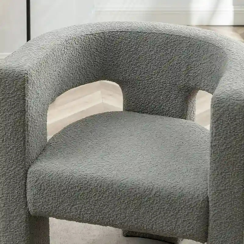 Fauteuil carré rembourré en tissu bouclé de 71 cm de large (Lot de 2)