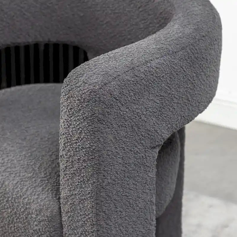 Fauteuil carré rembourré en tissu bouclé de 71 cm de large (Lot de 2)