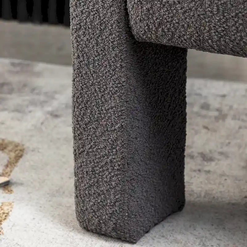 Fauteuil carré rembourré en tissu bouclé de 71 cm de large (Lot de 2)