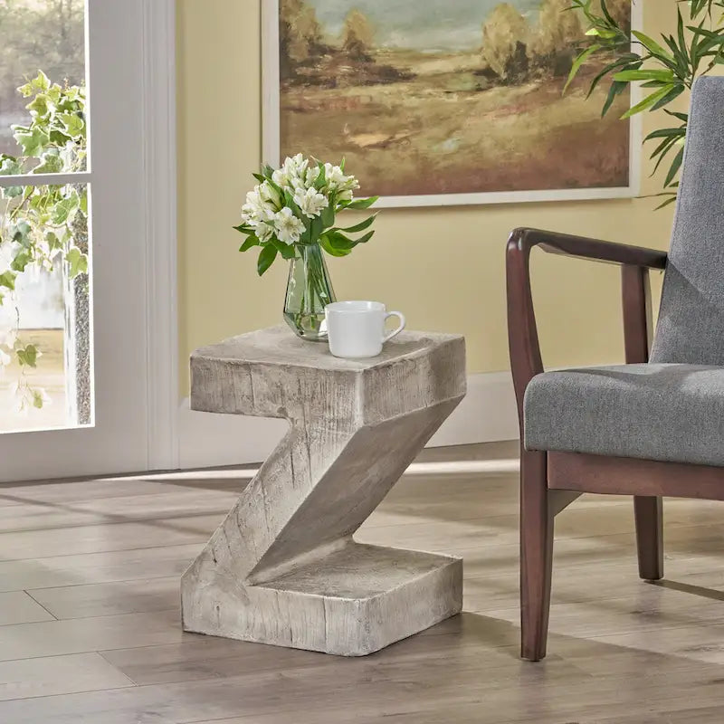 Table d'appoint en béton léger