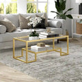 Table basse contemporaine en métal et verre