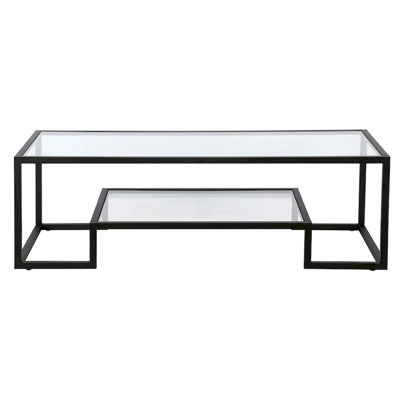 Table basse contemporaine en métal et verre