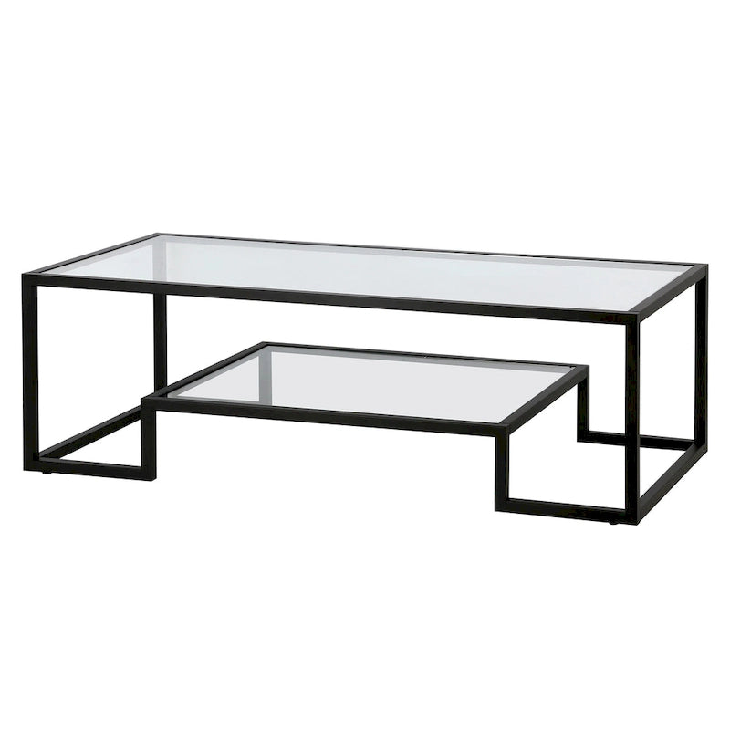 Table basse contemporaine en métal et verre