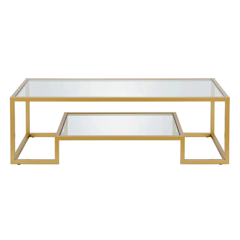 Table basse contemporaine en métal et verre