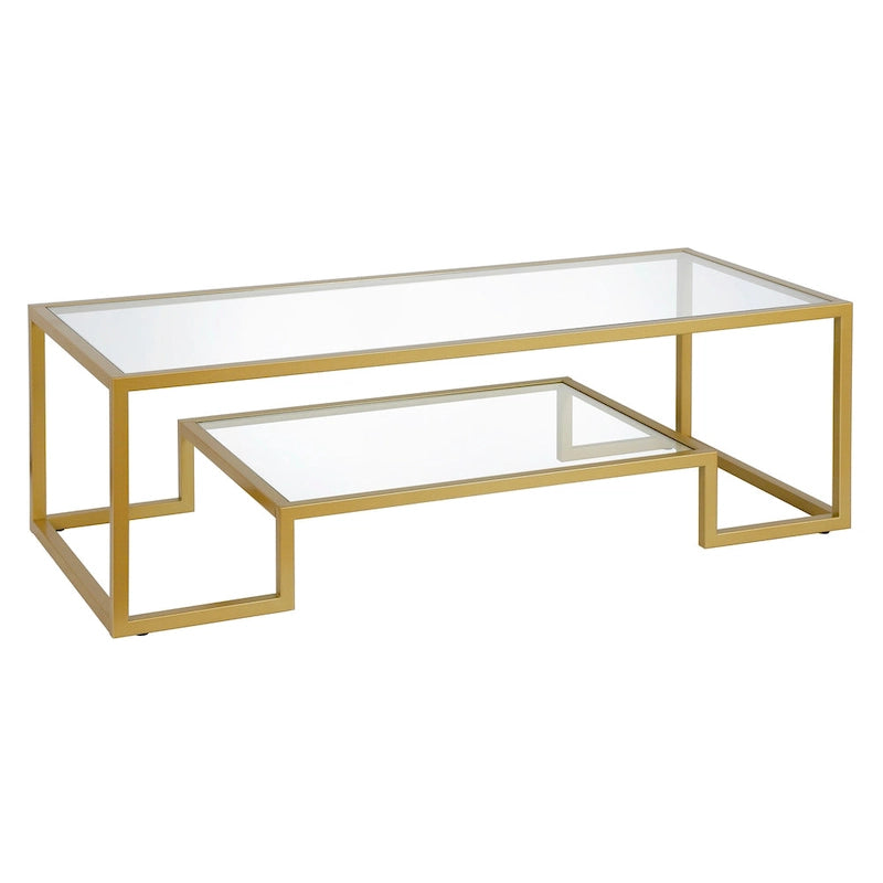 Table basse contemporaine en métal et verre