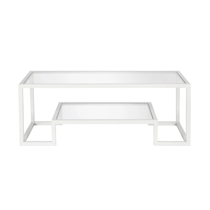 Table basse contemporaine en métal et verre