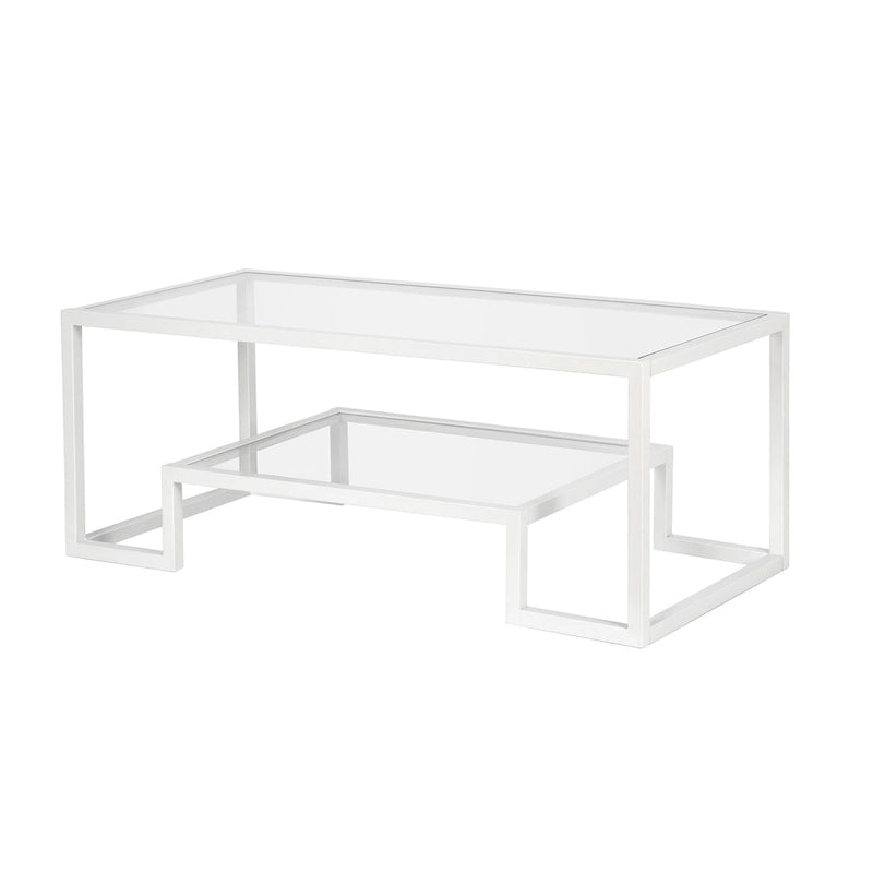 Table basse contemporaine en métal et verre