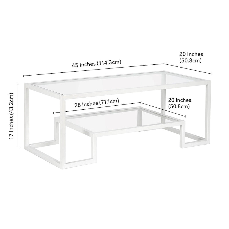 Table basse contemporaine en métal et verre