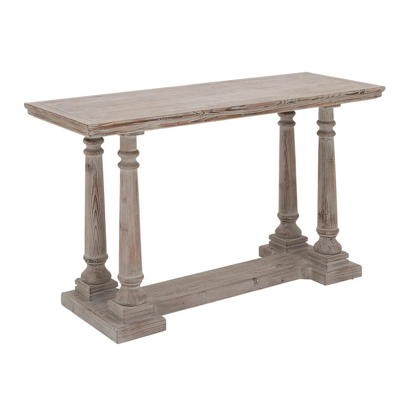 Console en bois avec accents vieillis - Brun clair - 18Px52Lx30H