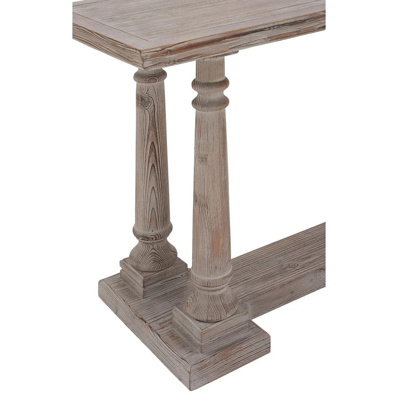 Console en bois avec accents vieillis - Brun clair - 18Px52Lx30H