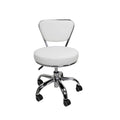 Tabouret court réglable de 13 à 15, avec dossier, blanc - N/A