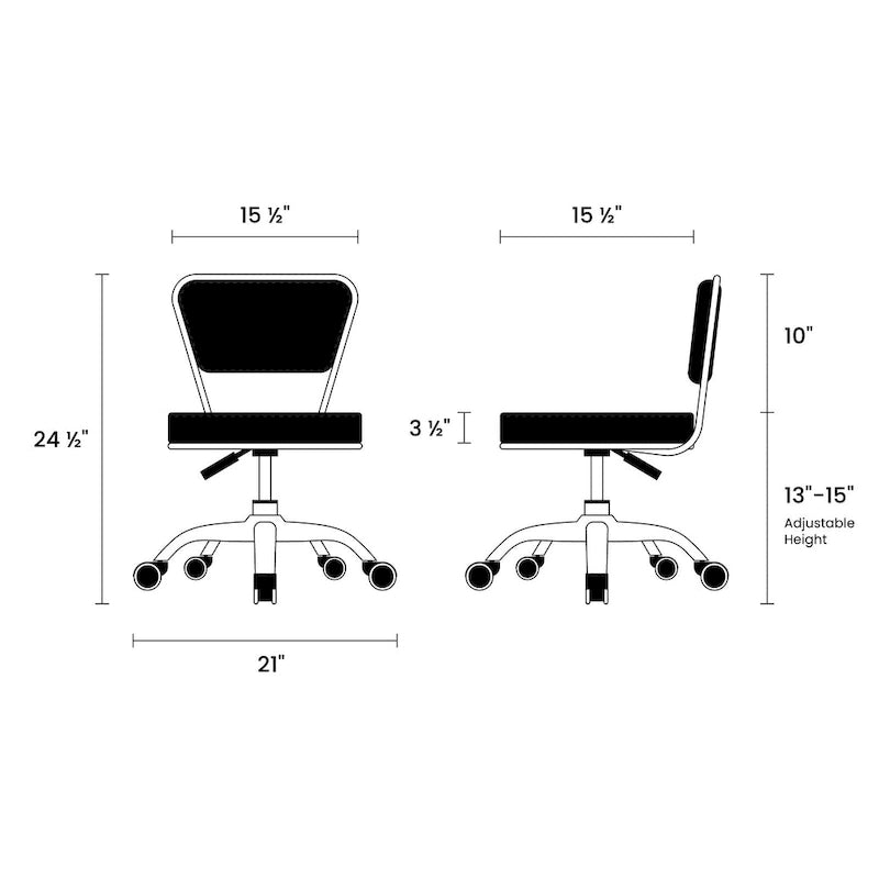 Tabouret court réglable de 13 à 15, avec dossier, blanc - N/A