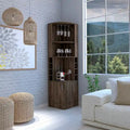 TUHOME Syrah Corner Bar Cabinet with 2-Doors and 8 Cubbies - N/A