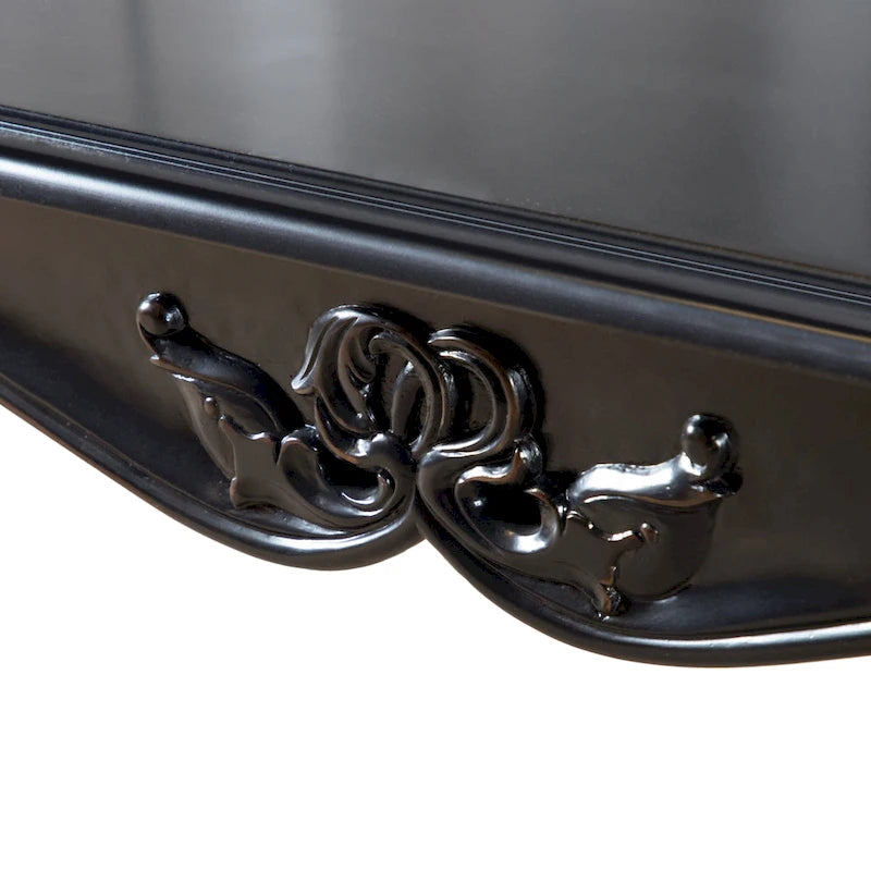 Table basse traditionnelle Clarissa en bois massif avec pieds sculptés