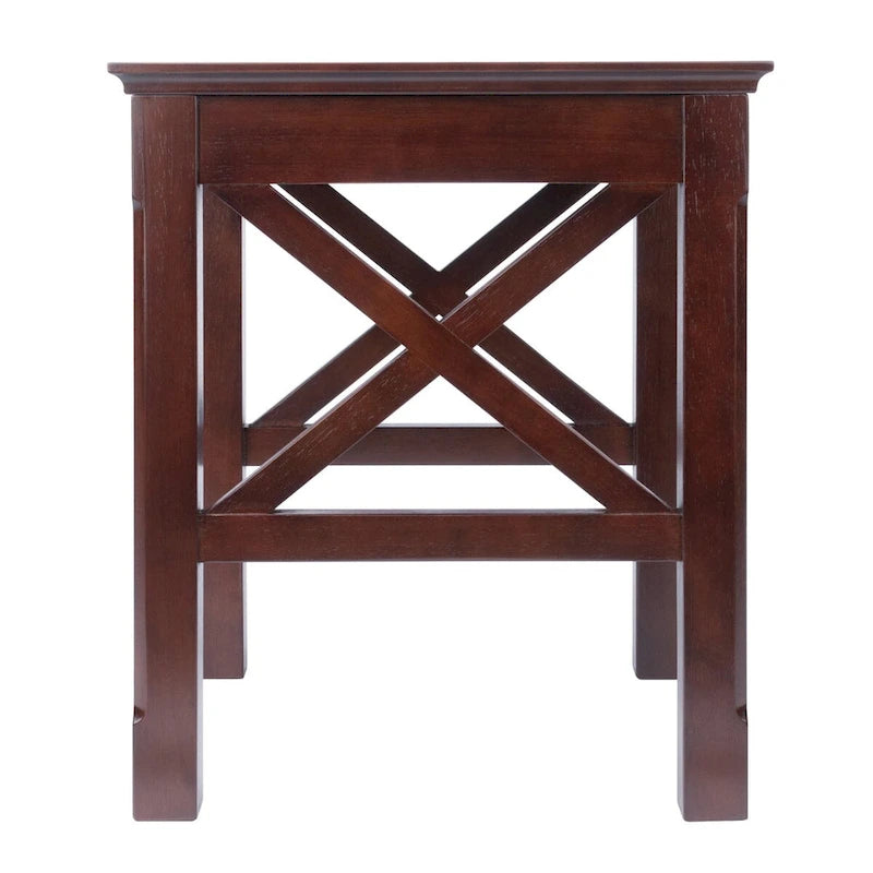 Tables gigognes 3 pièces, Cappuccino - 21.1L x 17.3P x 22.1H.