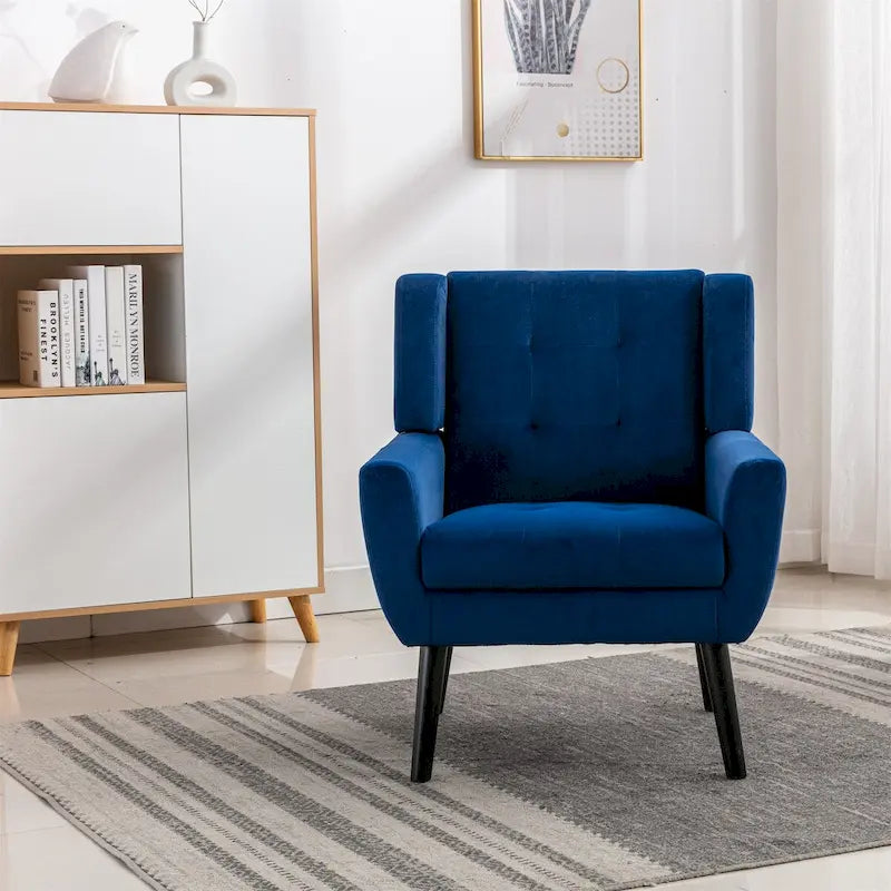 Fauteuil d'appoint ergonomique en velours doux pour le salon