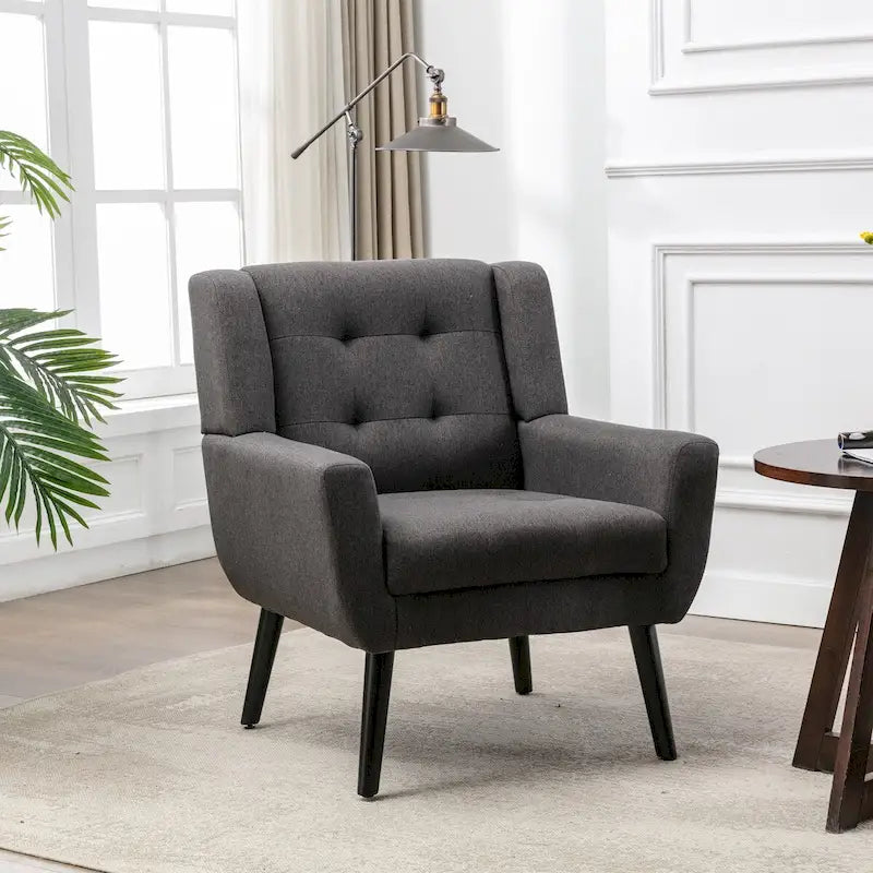 Fauteuil d'appoint ergonomique en velours doux pour le salon
