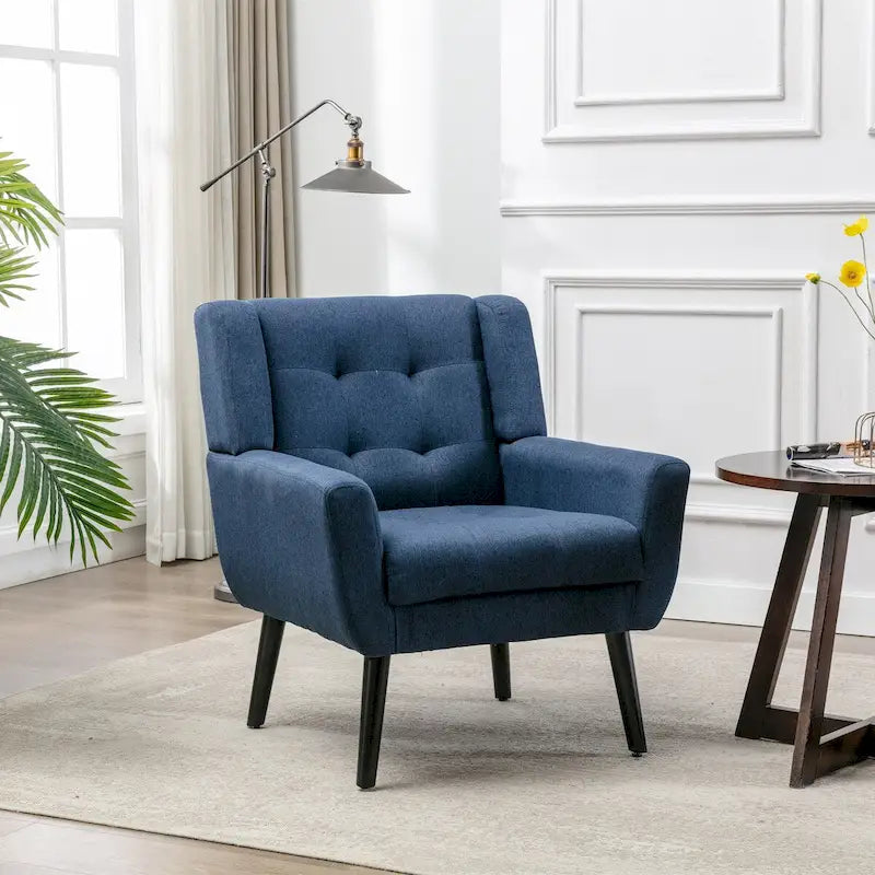 Fauteuil d'appoint ergonomique en velours doux pour le salon