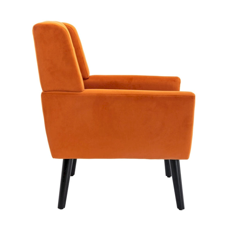 Fauteuil d'appoint ergonomique en velours doux pour le salon