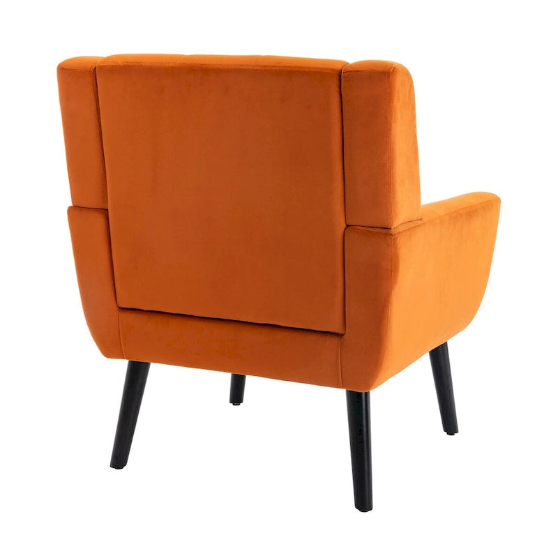 Fauteuil d'appoint ergonomique en velours doux pour le salon