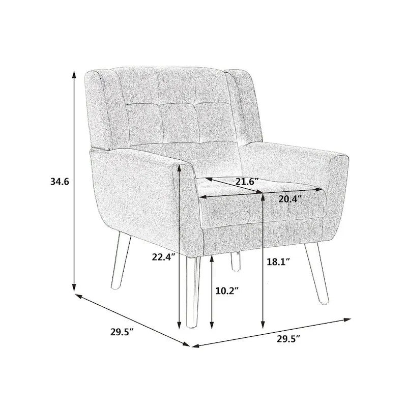Fauteuil d'appoint ergonomique en velours doux pour le salon