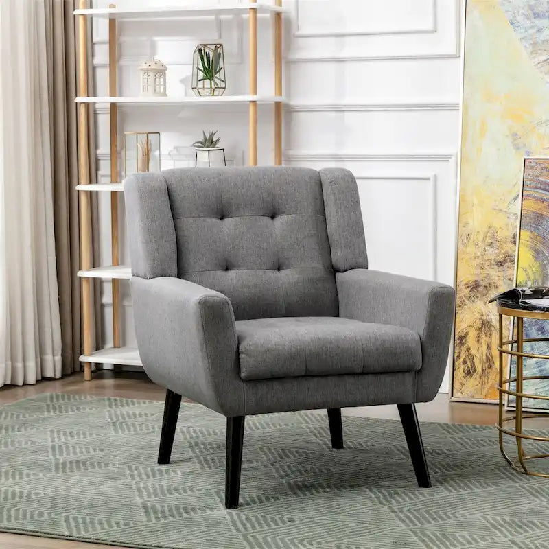 Fauteuil d'appoint ergonomique en velours doux pour le salon