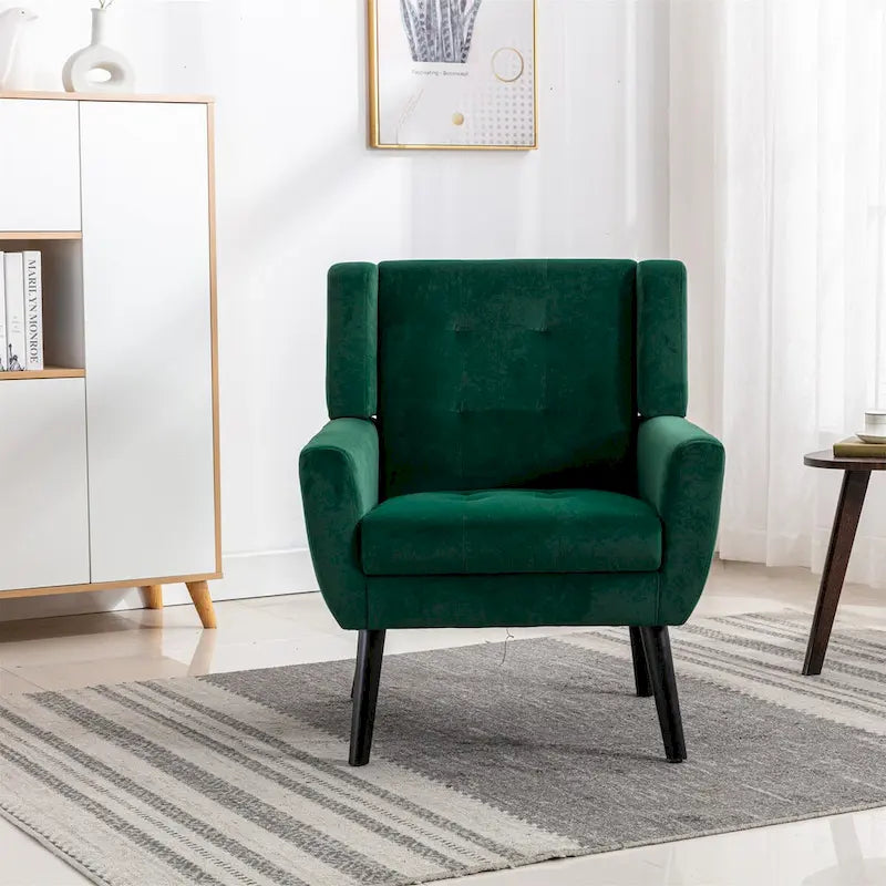 Fauteuil d'appoint ergonomique en velours doux pour le salon