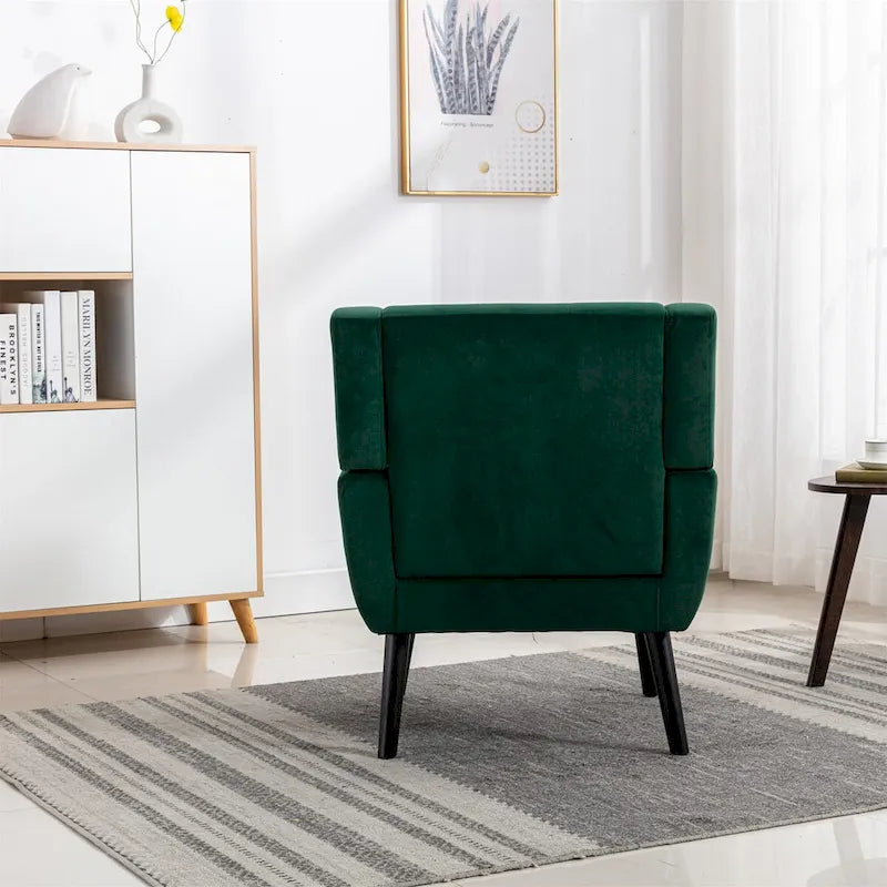 Fauteuil d'appoint ergonomique en velours doux pour le salon