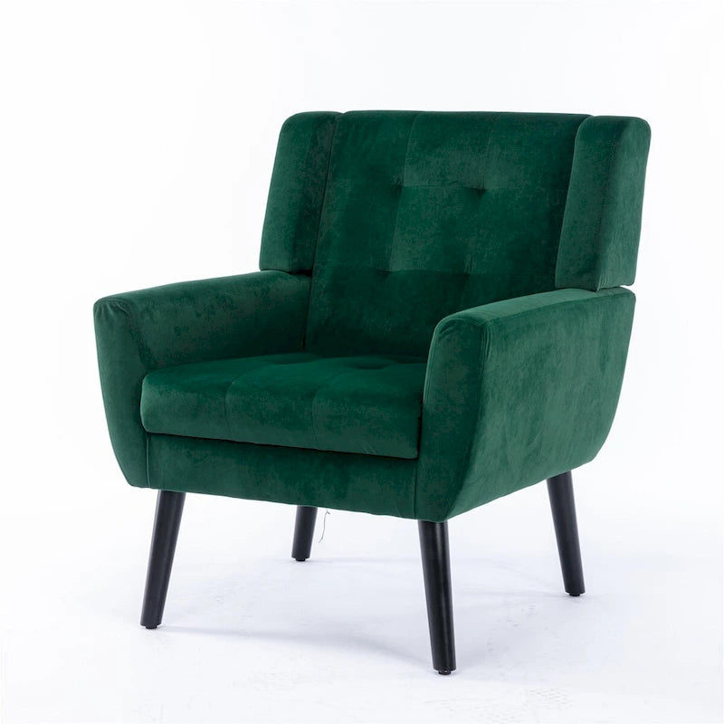 Fauteuil d'appoint ergonomique en velours doux pour le salon