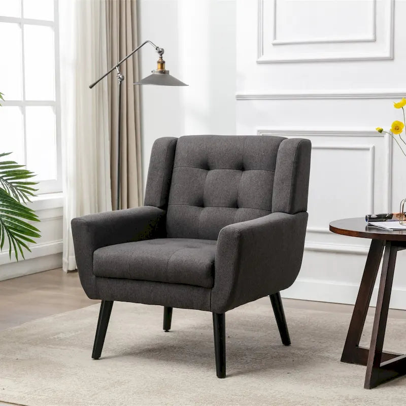 Fauteuil d'appoint ergonomique en velours doux pour le salon