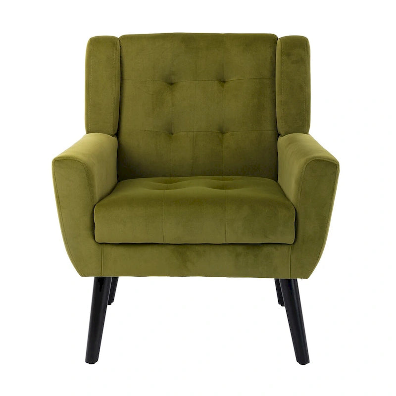Fauteuil d'appoint ergonomique en velours doux pour le salon