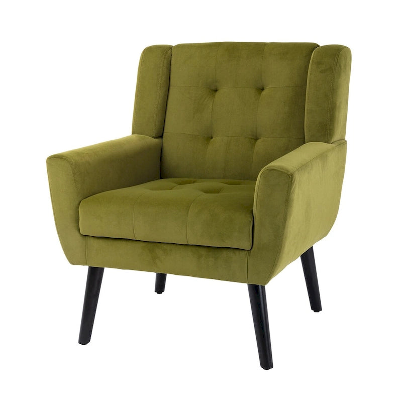 Fauteuil d'appoint ergonomique en velours doux pour le salon