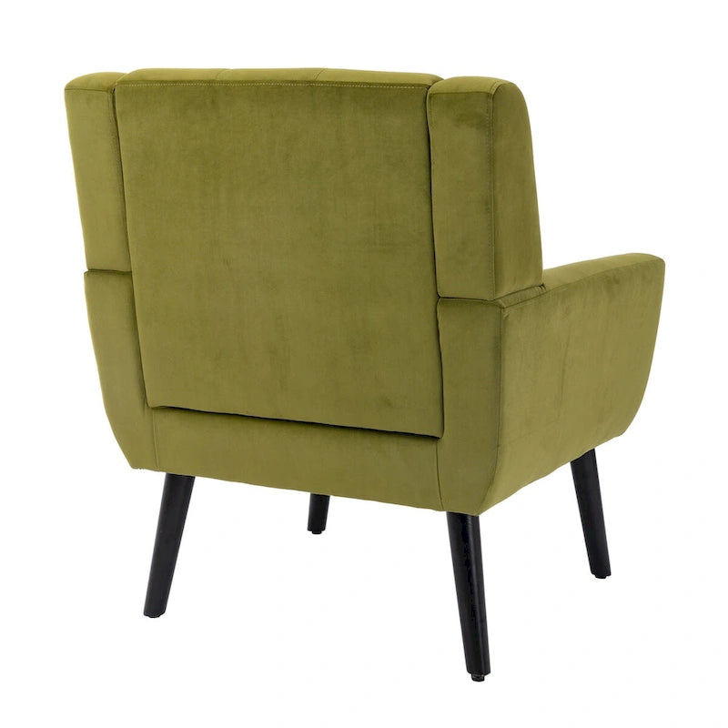Fauteuil d'appoint ergonomique en velours doux pour le salon